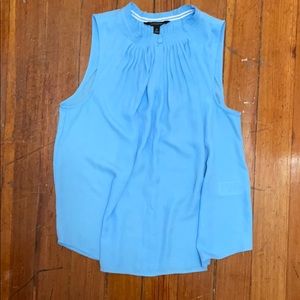 Banana Republic Blue pleated neck sleeveless